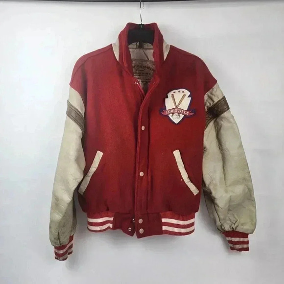 Vintage Louisville Slugger Wool and Leather Varsity Jacket Men’s Size Small - Picture 9 of 9